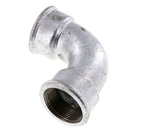 90 Grad abgewinkeltes Fitting Rp1 1/2'' Innengewinde kurz Gusseisen 25bar (351.25psi)
