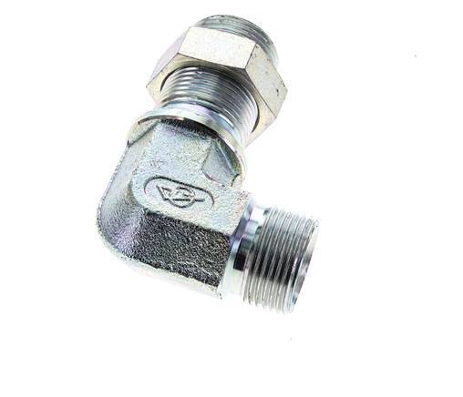90 Grad abgewinkeltes Fitting G3/4'' Bulkhead Hochdruck Stahl 60° Konus 325bar (4566.25psi) Hydraulisch