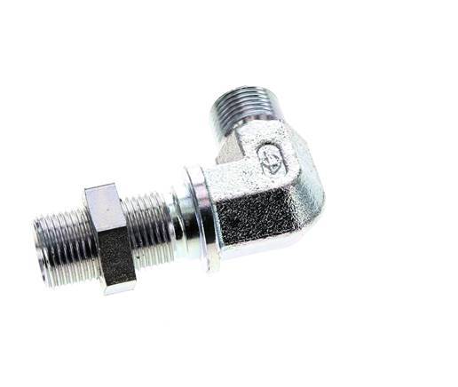 90 Grad abgewinkeltes Fitting G3/8'' Bulkhead Hochdruckstahl 60° Konus 325bar (4566.25psi) Hydraulisch