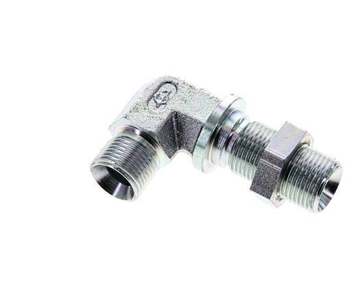 90 Grad abgewinkeltes Fitting G3/8'' Bulkhead Hochdruckstahl 60° Konus 325bar (4566.25psi) Hydraulisch