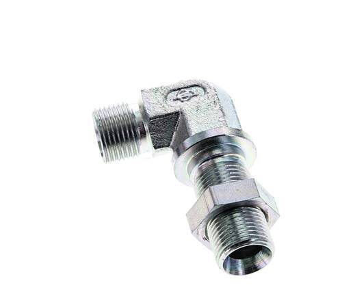 90 Grad abgewinkeltes Fitting G3/8'' Bulkhead Hochdruckstahl 60° Konus 325bar (4566.25psi) Hydraulisch