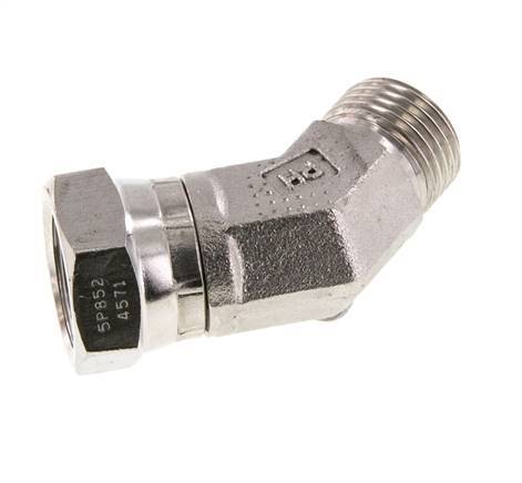 45° Winkelverschraubung G1/2'' Innengewinde x Außengewinde Hochdruck-Edelstahl 60° Konus 300bar (4215.0psi) Hydraulisch