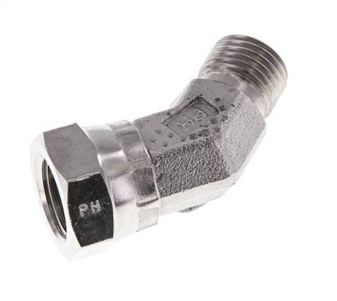 45° abgewinkeltes Fitting G1/4'' Innengewinde x Außengewinde Hochdruck-Edelstahl 60° Konus 350bar (4917.5psi) Hydraulik