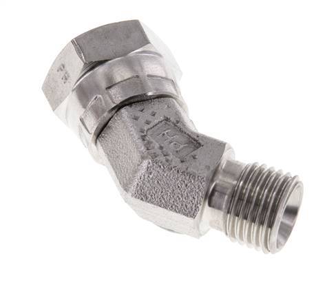 45° abgewinkeltes Fitting G1/4'' Innengewinde x Außengewinde Hochdruck-Edelstahl 60° Konus 350bar (4917.5psi) Hydraulik