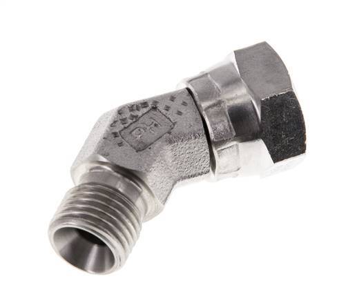 45° abgewinkeltes Fitting G1/4'' Innengewinde x Außengewinde Hochdruck-Edelstahl 60° Konus 350bar (4917.5psi) Hydraulik