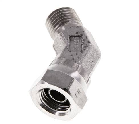 45° abgewinkeltes Fitting G1/4'' Innengewinde x Außengewinde Hochdruck-Edelstahl 60° Konus 350bar (4917.5psi) Hydraulik