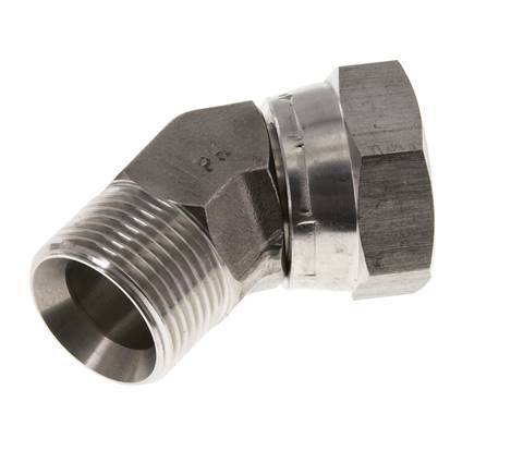 45 Grad abgewinkeltes Fitting G1'' Innengewinde x Außengewinde Hochdruck Edelstahl 60° Konus 150bar (2107.5psi) Hydraulisch