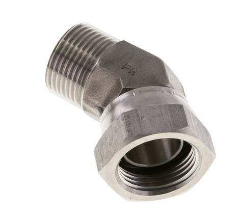 45 Grad abgewinkeltes Fitting G1'' Innengewinde x Außengewinde Hochdruck Edelstahl 60° Konus 150bar (2107.5psi) Hydraulisch