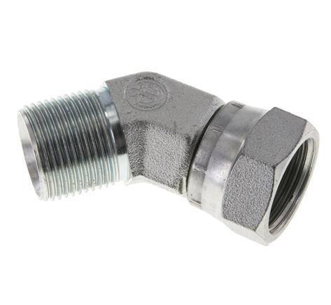 45°-Winkelverschraubung G3/4'' Innengewinde x Außengewinde Hochdruckstahl 60° Konus 175bar (2458.75psi) Hydraulisch
