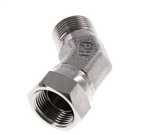 45 Grad abgewinkeltes Fitting G3/4'' Innengewinde x Außengewinde Hochdruck Edelstahl 60° Konus 175bar (2458.75psi) Hydraulisch