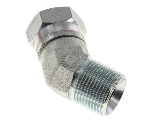 45 Grad abgewinkeltes Fitting G1'' Innengewinde x Außengewinde Hochdruckstahl 60° Konus 150bar (2107.5psi) Hydraulisch