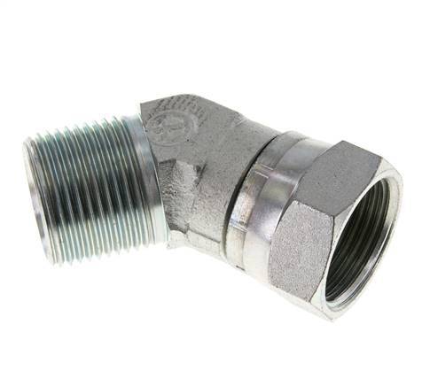 45 Grad abgewinkeltes Fitting G1'' Innengewinde x Außengewinde Hochdruckstahl 60° Konus 150bar (2107.5psi) Hydraulisch