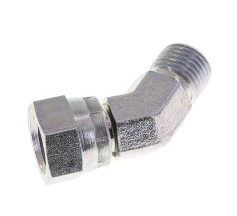 45° abgewinkeltes Fitting G1/4'' Innengewinde x Außengewinde Hochdruck Stahl 60° Konus 350bar (4917.5psi) Hydraulisch