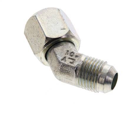 45° JIC-Winkelverschraubung UNF 9/16''-18 Außengewinde x Innengewinde Stahl 275bar (3863.75psi)