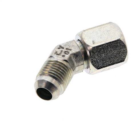 45° JIC-Winkelverschraubung UNF 9/16''-18 Außengewinde x Innengewinde Stahl 275bar (3863.75psi)