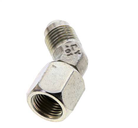 45° JIC-Winkelverschraubung UNF 9/16''-18 Außengewinde x Innengewinde Stahl 275bar (3863.75psi)