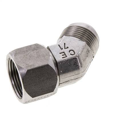 45deg JIC Angled Fitting UN 1-5/16''-12 Male x Female Stainless Steel 170bar (2388.5psi)