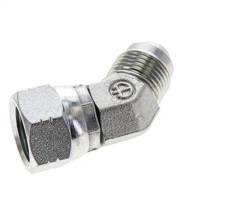 45° JIC-Winkelverschraubung UNF 3/4''-16 Außengewinde x Innengewinde Stahl 275bar (3863.75psi)