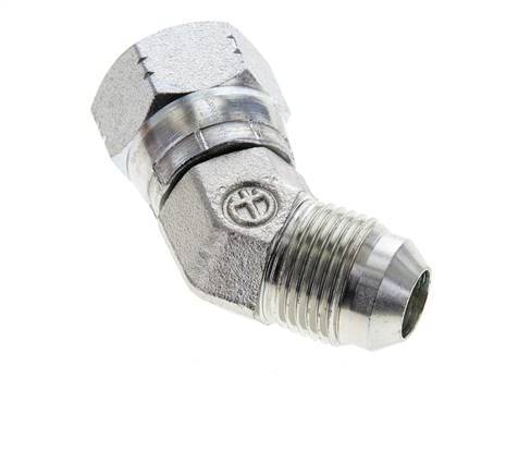 45deg JIC Angled Fitting UNF 3/4''-16 Male x Female Steel 275bar (3863.75psi)