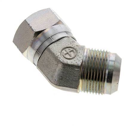 45° JIC-Winkelverschraubung UN 1-5/16''-12 Außengewinde x Innengewinde Stahl 170bar (2388,5psi)