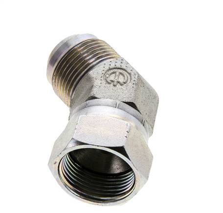 45° JIC-Winkelverschraubung UN 1-5/16''-12 Außengewinde x Innengewinde Stahl 170bar (2388,5psi)