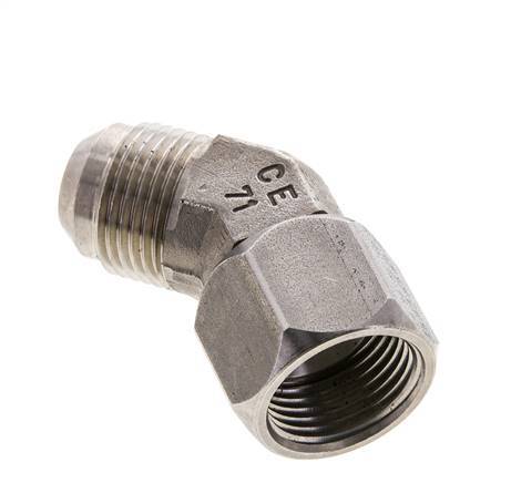 45° JIC-Winkelverschraubung UN 1-1/16''-12 Außengewinde x Innengewinde Edelstahl 210bar (2950.5psi)