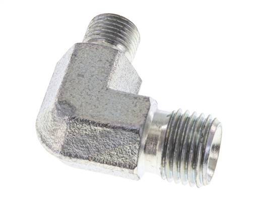 90 Grad abgewinkelte Reduzierverschraubung G1/8'' x G1/4'' Hochdruckstahl 60° Konus 350bar (4917.5psi) Hydraulik