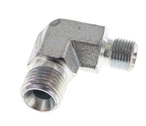 90 Grad abgewinkelte Reduzierverschraubung G1/8'' x G1/4'' Hochdruckstahl 60° Konus 350bar (4917.5psi) Hydraulik