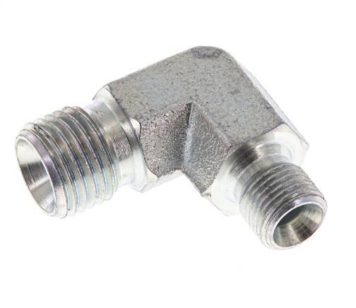 90 Grad abgewinkelte Reduzierverschraubung G1/8'' x G1/4'' Hochdruckstahl 60° Konus 350bar (4917.5psi) Hydraulik