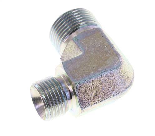 90 Grad abgewinkelte Reduzierverschraubung G1/2'' x G3/4'' Hochdruckstahl 60° Konus 325bar (4566.25psi) Hydraulik