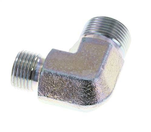 90 Grad abgewinkelte Reduzierverschraubung G1/2'' x G3/4'' Hochdruckstahl 60° Konus 325bar (4566.25psi) Hydraulik