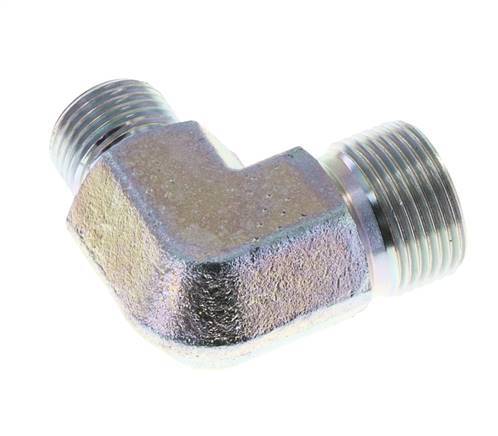 90 Grad abgewinkelte Reduzierverschraubung G1/2'' x G3/4'' Hochdruckstahl 60° Konus 325bar (4566.25psi) Hydraulik