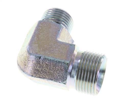 90 Grad abgewinkelte Reduzierverschraubung G1/2'' x G3/4'' Hochdruckstahl 60° Konus 325bar (4566.25psi) Hydraulik