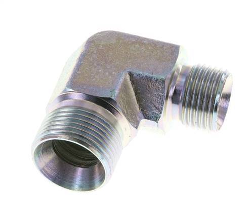 90 Grad abgewinkelte Reduzierverschraubung G1/2'' x G3/4'' Hochdruckstahl 60° Konus 325bar (4566.25psi) Hydraulik