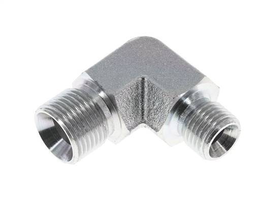 90 Grad abgewinkelte Reduzierverschraubung G1/4'' x G3/8'' Hochdruckstahl 60° Konus 325bar (4566.25psi) Hydraulik