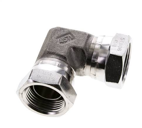 90 Grad abgewinkeltes Fitting G1'' Innengewinde Hochdruck Edelstahl 60° Konus 150bar (2107.5psi) Hydraulisch