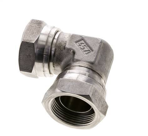 90deg Angled Fitting G1 1/4'' Female High Pressure Stainless Steel 60° Cone 150bar (2107.5psi) Hydraulic