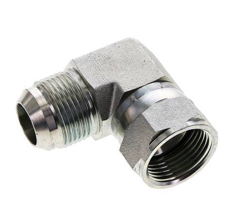 90 Grad JIC-Winkelverschraubung UN 1-3/16''-12 Außengewinde x Innengewinde Stahl 170bar (2388.5psi)