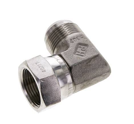 90 Grad JIC-Winkelverschraubung UN 1-5/16''-12 Außengewinde x Innengewinde Edelstahl 170 bar (2388,5 psi)