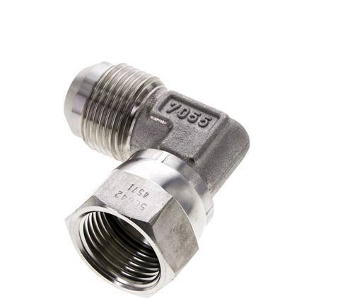 90 Grad JIC-Winkelfitting UN 1-1/16''-12 Außengewinde x Innengewinde Edelstahl 210bar (2950.5psi)