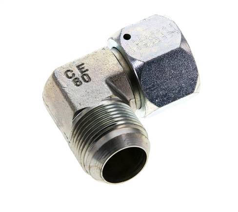 90 Grad JIC-Winkelverschraubung UN 1-5/16''-12 Außengewinde x Innengewinde Stahl 170bar (2388.5psi)