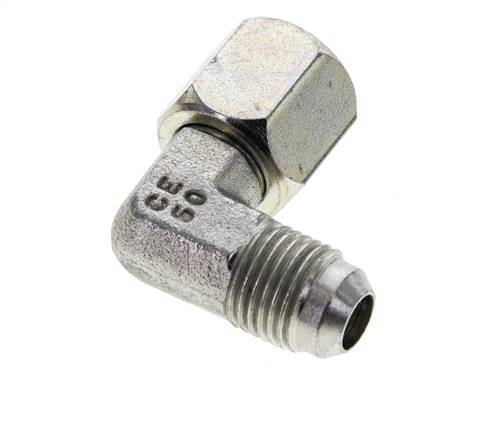 90 Grad JIC-Winkelfitting UNF 9/16''-18 Außengewinde x Innengewinde Stahl 275 bar (3863,75 psi)