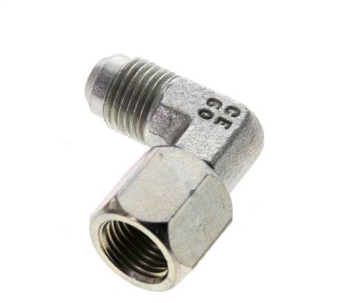 90 Grad JIC-Winkelfitting UNF 9/16''-18 Außengewinde x Innengewinde Stahl 275 bar (3863,75 psi)