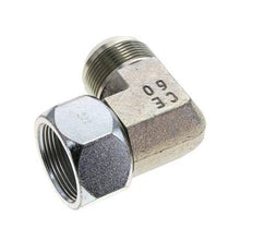 90Grad JIC-Winkelverschraubung UN 1-5/8''-12 Außengewinde x Innengewinde Stahl 140bar (1967.0psi)