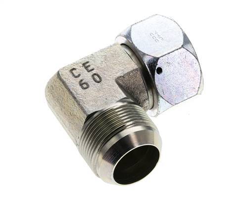 90Grad JIC-Winkelverschraubung UN 1-5/8''-12 Außengewinde x Innengewinde Stahl 140bar (1967.0psi)