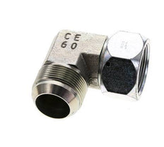 90Grad JIC-Winkelverschraubung UN 1-5/8''-12 Außengewinde x Innengewinde Stahl 140bar (1967.0psi)