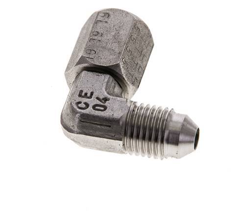 90deg JIC Angled Fitting UNF 7/16''-20 Male x Female Stainless Steel 310bar (4355.5psi)