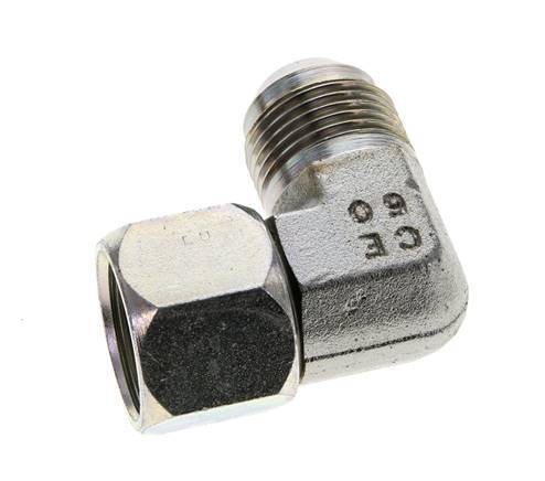 90Grad JIC-Winkelverschraubung UN 1-1/16''-12 Außengewinde x Innengewinde Stahl 210bar (2950,5psi)
