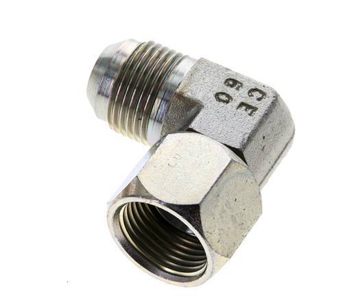 90Grad JIC-Winkelverschraubung UN 1-1/16''-12 Außengewinde x Innengewinde Stahl 210bar (2950,5psi)