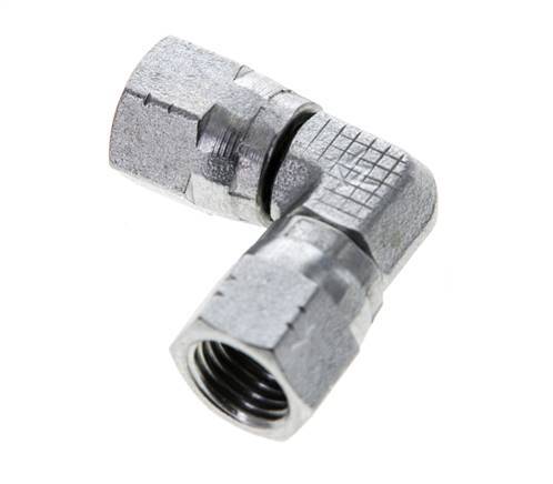 90Grad JIC-Winkelverschraubung UNF 7/16''-20 Stahl 310bar (4355,5psi)